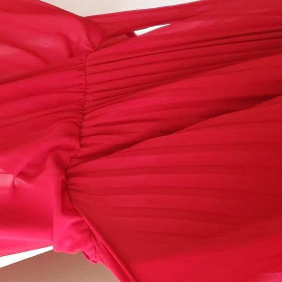 Lady in Red Pleated Dress, Size XL - Picture 8 of 15